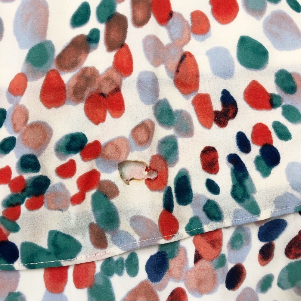 💜Anthropologie Maeve Watercolor Dot Flutter Dress - Picture 7 of 8
